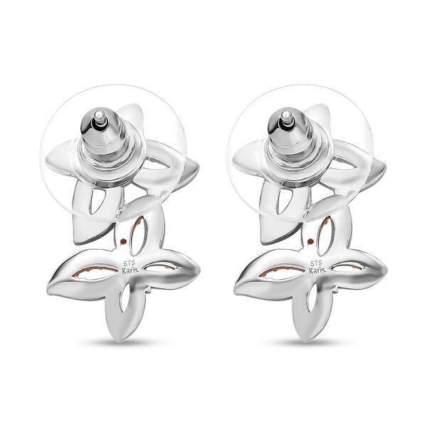 Schmetterlingsohrringe mit Champagner und weißen Diamantakzenten image number 4