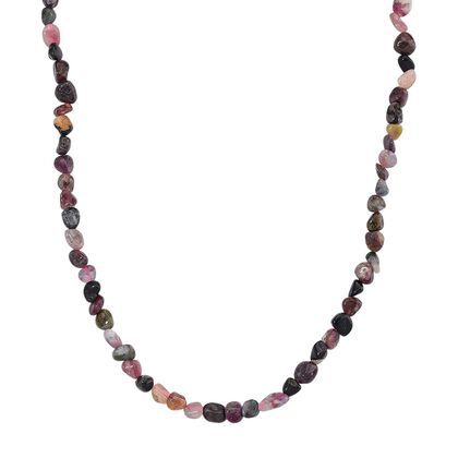 Mehrfarbig-Turmalin Halskette, ca. 45 cm+ 5 cm extender, Reiner Edelstahl ca. 135,50 ct.