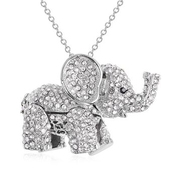 Kristall Elefant-Anh&auml;nger mit Kette, 60 cm