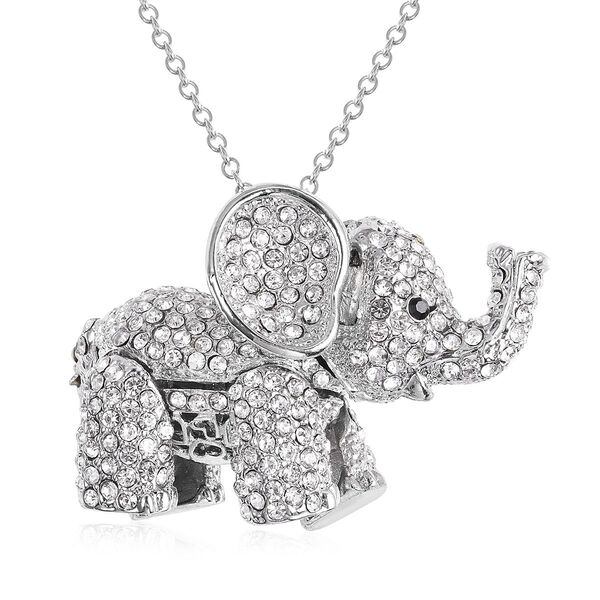 Kristall Elefant-Anh&auml;nger mit Kette, 60 cm