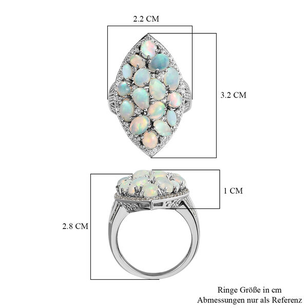 AA nat&uuml;rlicher, &auml;thiopischer Welo Opal und Zirkon-Ring - 4,31 ct. image number 7