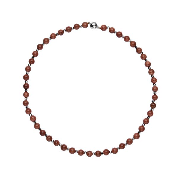 Goldene Sandstein Halskette, ca. 50 cm, Edelstahl ca. 162,50 ct