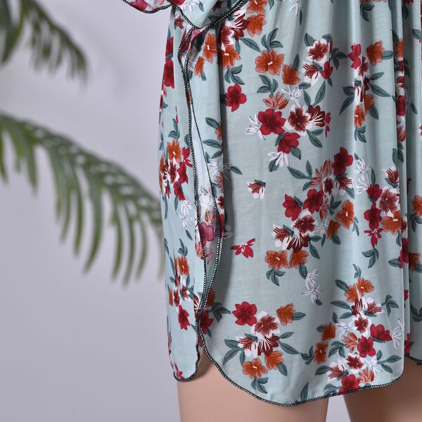 Kurzärmeliges, tailliertes Top, Grün image number 6