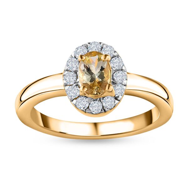 AA natürlicher, goldener Tansanit und Zirkon-Ring - 0,74 ct. image number 4