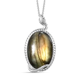 Labradorit-Anhänger mit Kette - 33,88 ct.