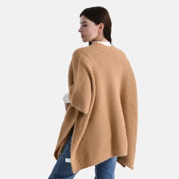 Cardigan im l&auml;ssig-eleganten Stil mit offenen Seiten und Taschen, Einheitsgr&ouml;&szlig;e, Braun