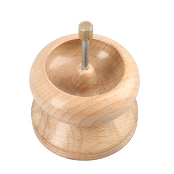 Perlen Spinner aus Kiefernholz mit Stahlnadel, bunten Perlen und Faden