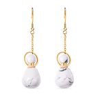 Weiße Howlit Ohrringe, goldfarben 39.00 ct