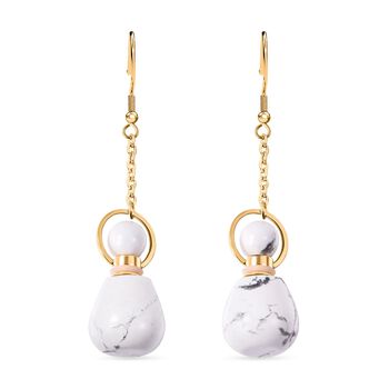 Wei&szlig;e Howlith Parf&uuml;mflaschen-Ohrringe - 50 ct.