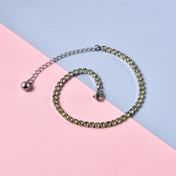 Mischen Peridot Zirkonia Armband ca. 19 cm Reiner Edelstahl ca. 9,45 ct image number 1