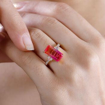 Sunset Quarz Triplett und Zirkon Ring - 4,82 ct.