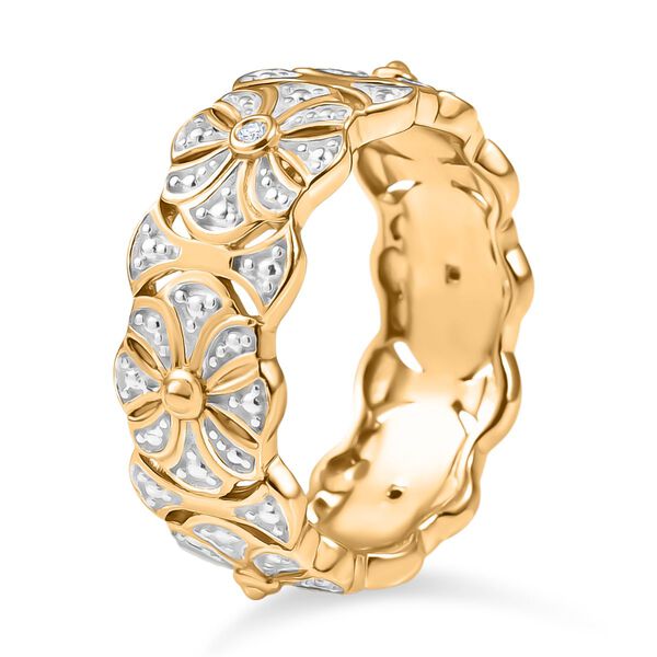 Wei&szlig;er Diamant Ring 925 Silber, vergoldet (Gr&ouml;&szlig;e 20.00) image number 5