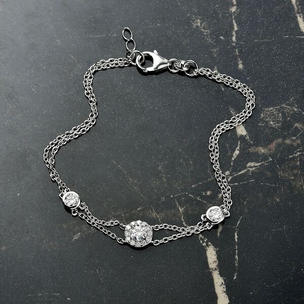 LUXURIANT DIAMOND - Lab Grown Diamant SI-GH SGL zertifiziert Armband ca. 19 cm 925 Silber rhodiniert ca. 1,00 ct. image number 2