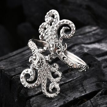 Royal Bali Kollektion - Bypass Ring in 925 Silber