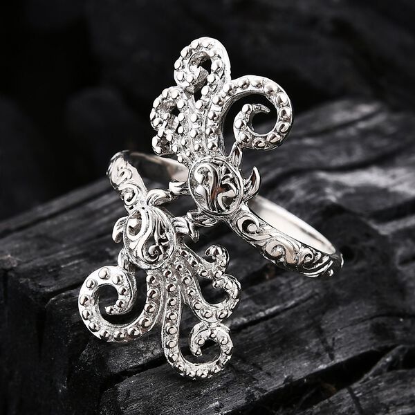 Royal Bali Kollektion - Bypass Ring in 925 Silber image number 1