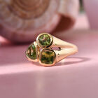 Peridot Ring 925 Silber 585 Vergoldet image number 1