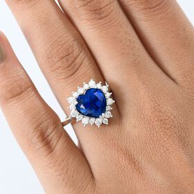 D'Joy AA Kaschmir Kyanit und Moissanit Ring - 4,52 ct.