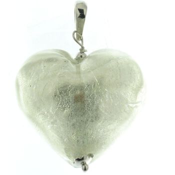 IL MURANO DI FRANCESCA- silber Muranoglas aus Italien Herz Anh&auml;nger
