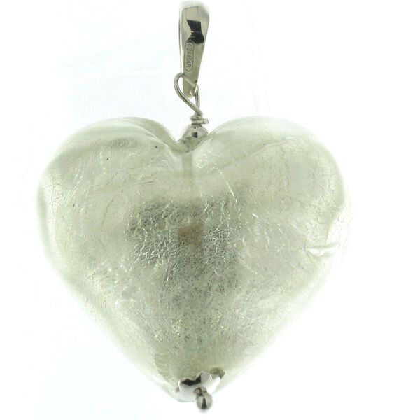 IL MURANO DI FRANCESCA- silber Muranoglas aus Italien Herz Anh&auml;nger