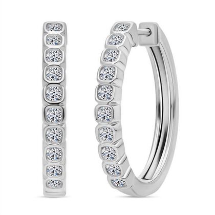 LUXURIANT DIAMOND - Lab Grown Diamant SI-GH Ohrringe 925 Silber rhodiniert ca. 0.50 ct