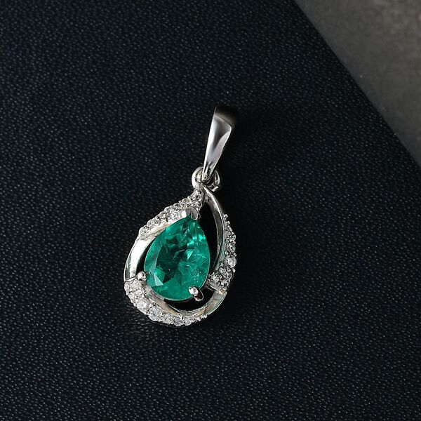 Smaragd Triplett Quarz und Zirkon Anh&auml;nger - 1,55 ct. image number 2