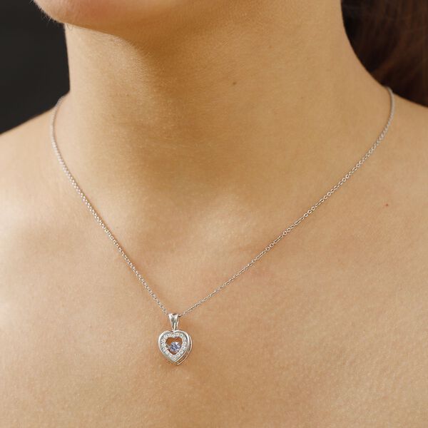 Tansanit und Moissanit Herz Anhänger - 0,41 ct. image number 3