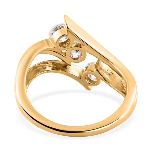 Moissanit Ring, 925 Silber Gelbgold Vermeil - 0,68 ct. image number 5