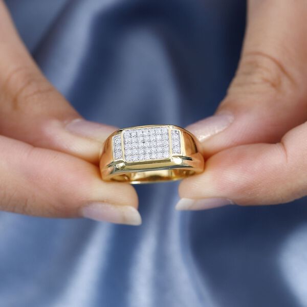 Moissanit Ring, 925 Silber vergoldet - 0,41 ct. image number 3