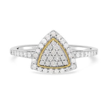 Diamant Ring 925 Silber Bicolor (Größe 16.00) ca. 0,50 ct