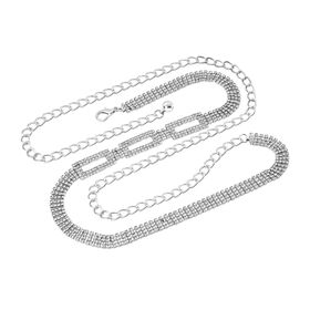 Kristall Gürtel ,100% Glaskristall und Metall, L130cm, 60g, silber