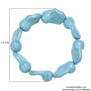 Flexibles Sleeping Beauty t&uuml;rkisfarbenes Fancy Muschelkernperle Armband