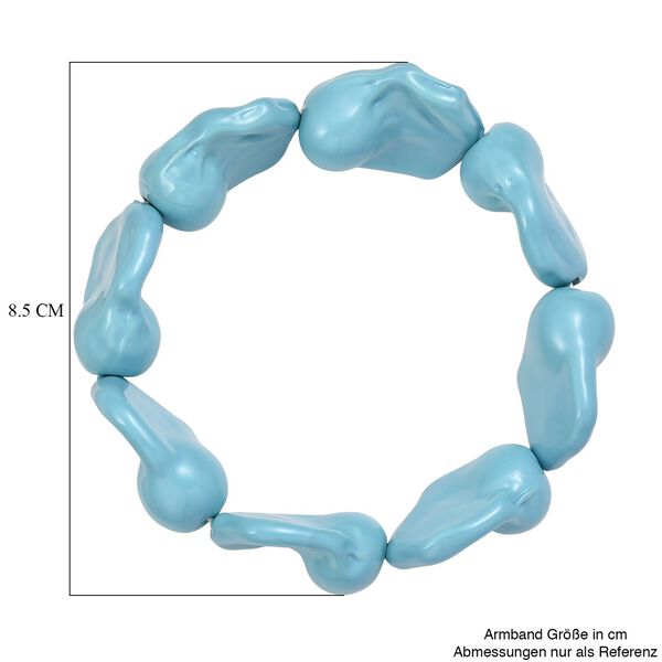 Flexibles Sleeping Beauty t&uuml;rkisfarbenes Fancy Muschelkernperle Armband image number 4