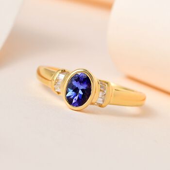 AAA Tansanit und Zirkon Ring - 0,88 ct.