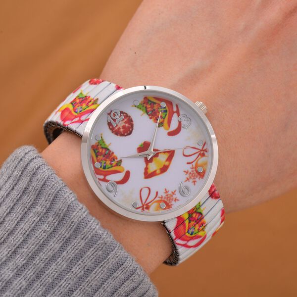 STRADA - Japanisches Uhrwerk, Flexible Uhr, Weihnachtsmotiv image number 2