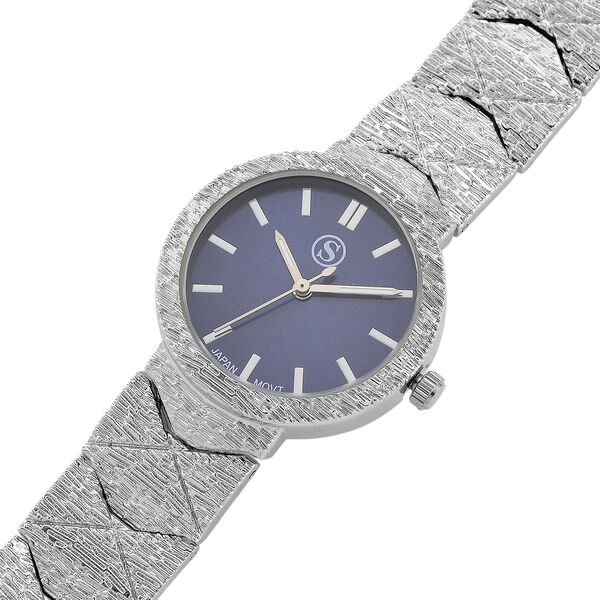 STRADA - Japanisches Uhrwerk, Marineblau Zifferblatt mit goldplattiertem Alloy Armband, 20 cm image number 8