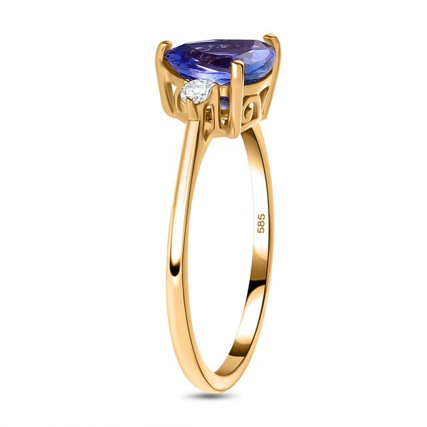 AA Tansanit und Diamant Ring in 585 Gold - 2,52 ct. image number 7
