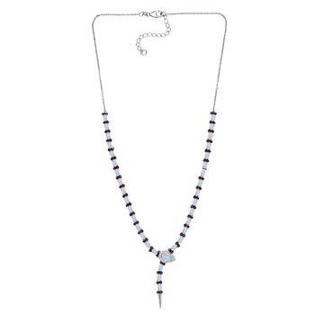 GP Trionfo Kollektion- AAA Regenbogen Mondstein, Mosambik Granat, Zirkon und blaue Saphir 45cm Halskette - 11,31 ct.