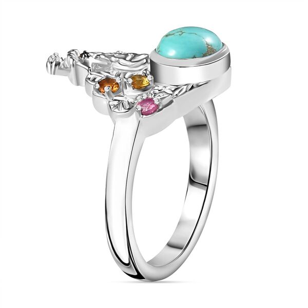 Sierra Nevada T&uuml;rkis, Multi-Turmalin und schwarzer Spinell-Ring - 1,57 ct. image number 5