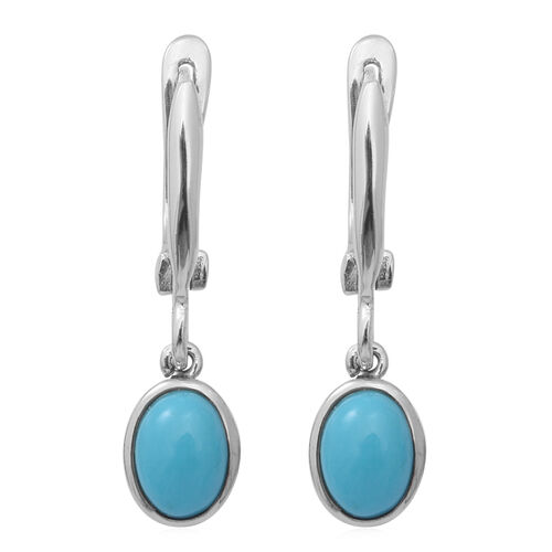 Natürliche Sleeping Beauty Türkis-Ohrhänger in Silber, 1,44 ct. image number 0