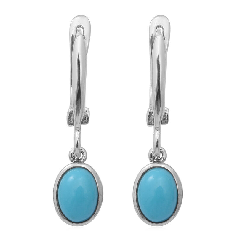Natürliche Sleeping Beauty Türkis-Ohrhänger in Silber, 1,44 ct. image number 0