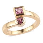 Rosa Turmalin Bypass Ring 925 Silber vergoldet  ca. 0,60 ct image number 3