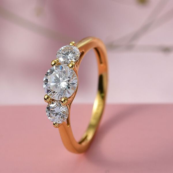 D'Joy Moissanit Ring, 925 Silber vergoldet - 1,22 ct. image number 1