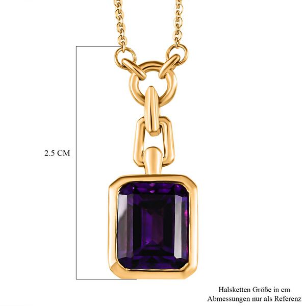 Nat&uuml;rliche, marokkanische Amethyst Solit&auml;r-Halskette, 925 Silber vergoldet, 3,41 ct. image number 7