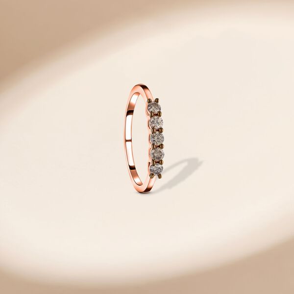 Nat&uuml;rlicher Champagner Diamant I2 Ring, 585 Gold (Gr&ouml;&szlig;e 17.00) ca. 0,50 ct image number 2