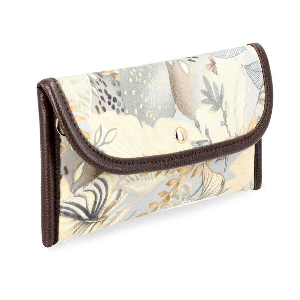 2er Set - Handtasche und Geldb&ouml;rse, Baumwolle, Grau Floral image number 8