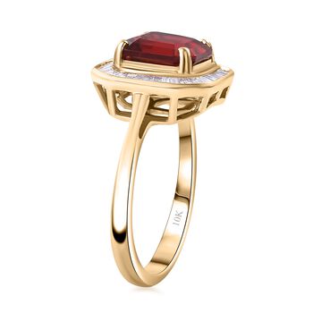 LUXORO AAAA Mexikanischer Kirschfeueropal und Diamant Ring in 417 Gold - 2,13 ct.