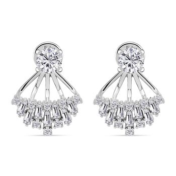 Moissanit Ohrringe 925 Silber rhodiniert ca. 1.59 ct