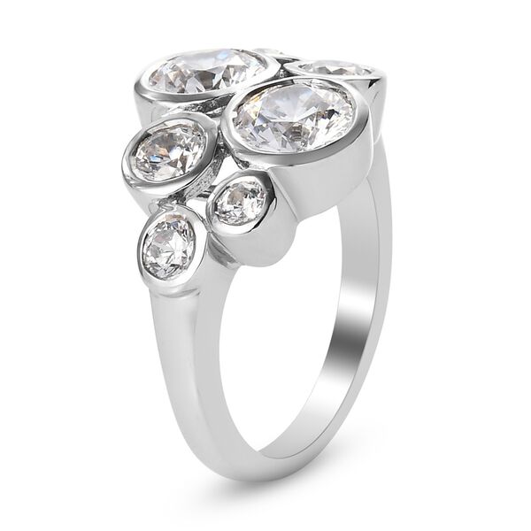 LUSTRO STELLA Hergestellt mit ZIRKONIA Ring 925 Silber Platin-Überzug (Größe 17.00) ca. 2,19 ct image number 5