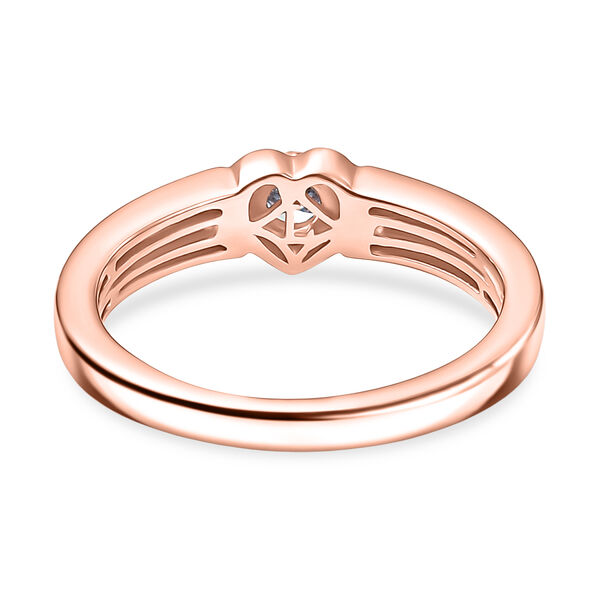 LUXURIANT SI-GH Labor Diamant Ring, 925 Silber rhodiniert und 750 Ros&eacute;gold Vermeil  - 0,20 ct. image number 5