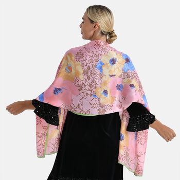 LA MAREY Signature Seidenschal aus 100% Maulbeerseide, 55 x 170 cm, Altrosa